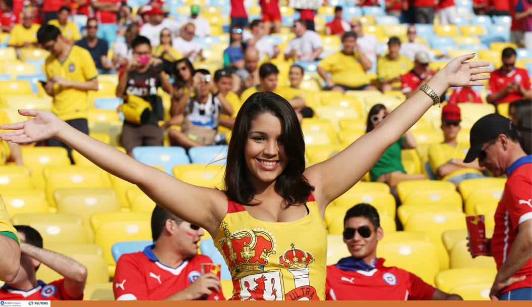 Tutta la gioia di una tifosa spagnola (prima della sconfitta con il Cile...) (Action Images)